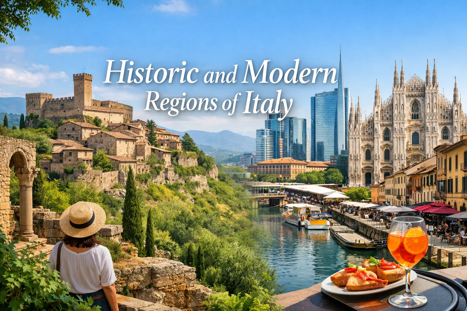 Map showing historic and modern regions of Italy