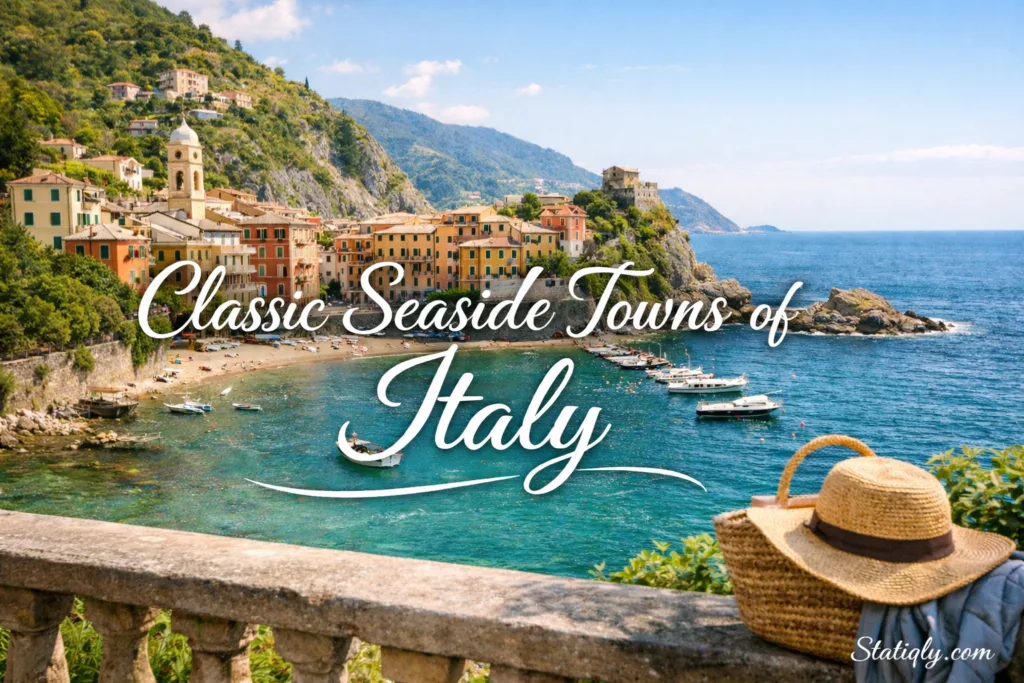 Classic Italian seaside towns with colorful harbors and pastel houses