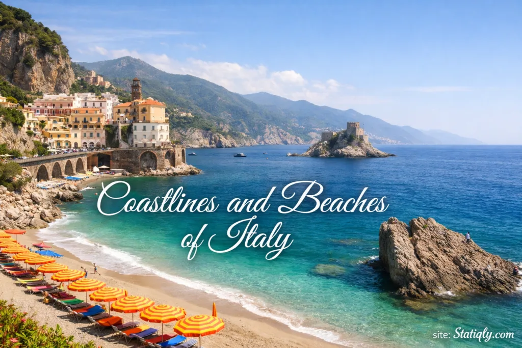 Scenic Italian coastline with sandy beaches and turquoise waters