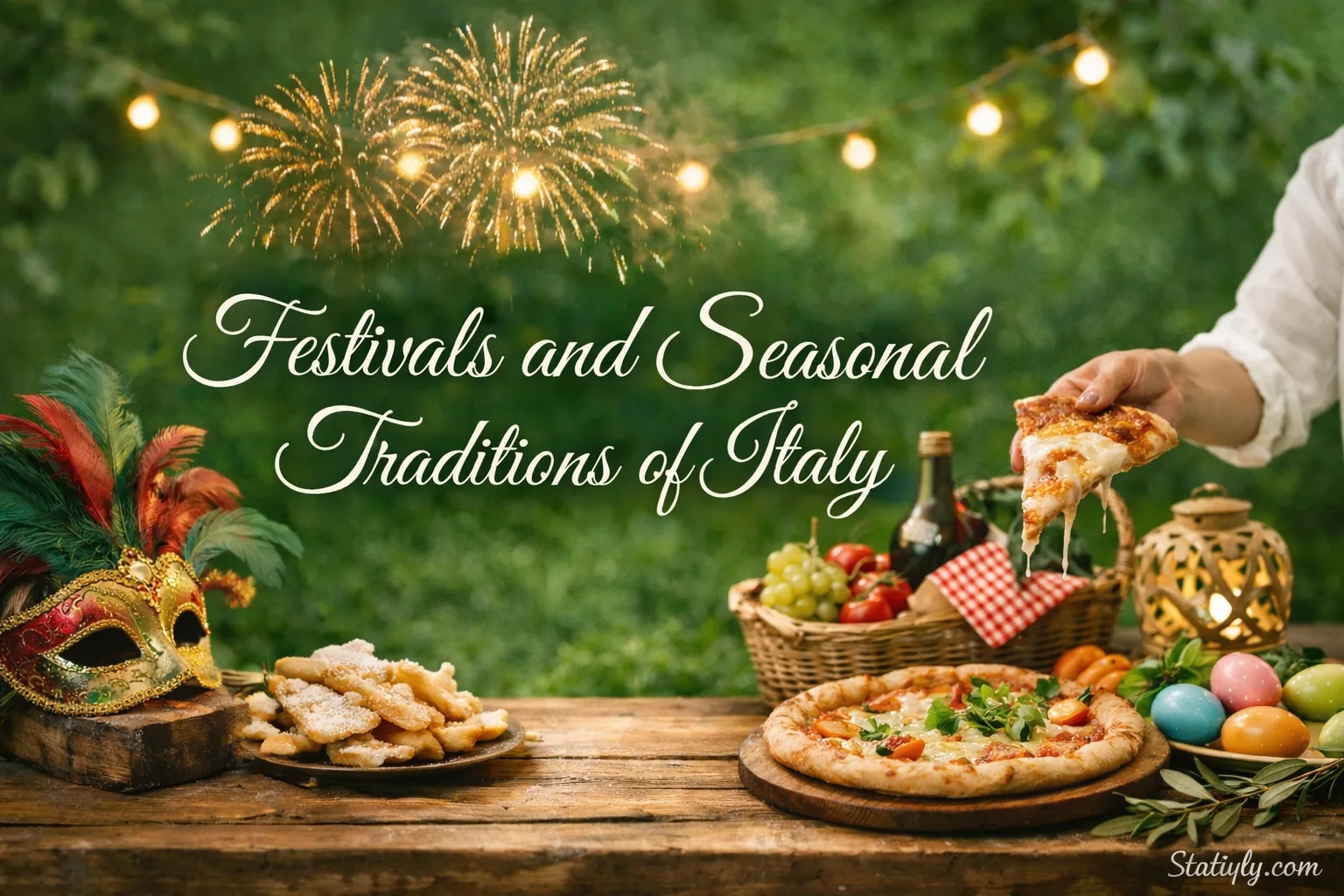 Crowd at an Italian festival celebrating seasonal traditions