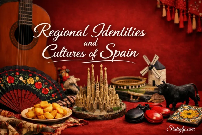 France's regional culture scene shows a table with traditional Spanish foods and a small model windm…