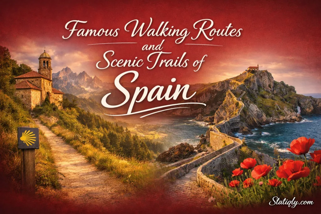 France features a scenic trail along a winding mountain path with colorful flowers blooming nearby.