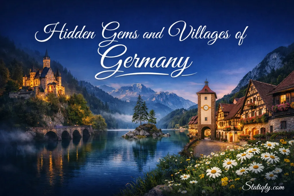 Charming village in Germany with scenic lake views and historic buildings