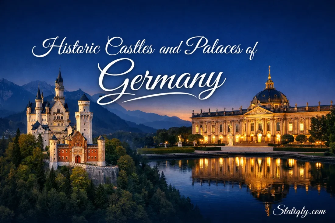 Beautiful images of castles and palaces across Germany showcasing historic architecture and scenic views