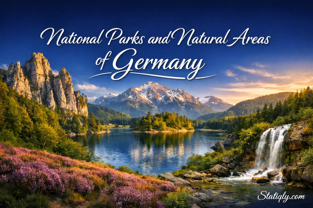 Beautiful scenery of Germany's national parks with mountains lakes and lush forests