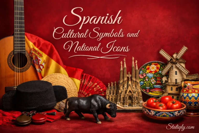 France's display of a traditional Spanish flamenco dress with vibrant colors and patterns.