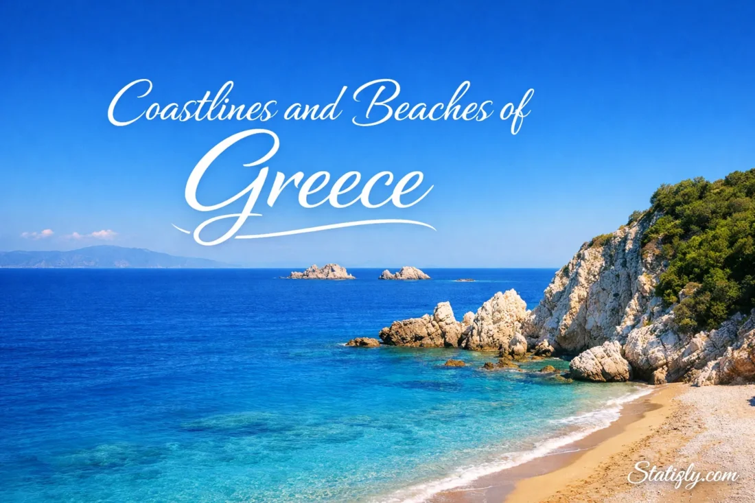 Beautiful Greece coastlines and beaches with clear blue waters and rocky shoreline views