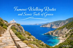 Scenic trails of Greece offer breathtaking views along famous walking routes by the coast and mountains.