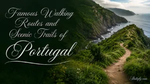 Scenic walking routes and trails along rugged coastlines and lush greenery in Portugal