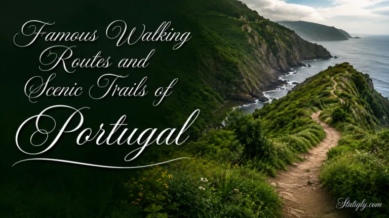 Scenic walking routes and trails along rugged coastlines and lush greenery in Portugal