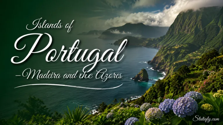 Beautiful landscapes of Madeira and the Azores, islands of Portugal known for lush greenery and scenic coastlines.