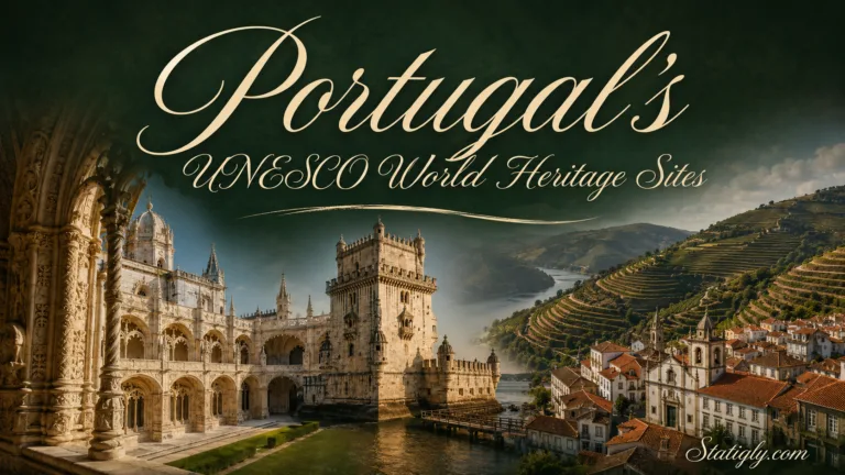 Beautiful view of Portugal's UNESCO World Heritage Sites with historic castles and scenic landscapes
