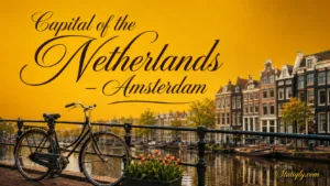 Beautiful view of canals and historic buildings in Amsterdam, the capital of the Netherlands.