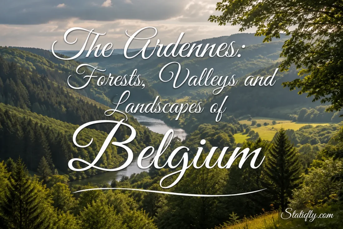 Beautiful views of Belgian Ardennes forests, valleys, and lush landscapes showing natural scenery of Belgium.